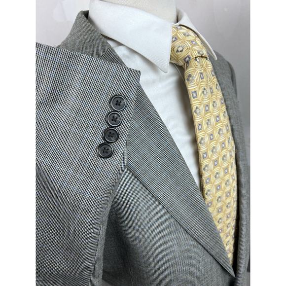 Lauren Ralph Lauren Men’s Gray Houndstooth Wool Silk Sport Coat Blazer Sz 50 L